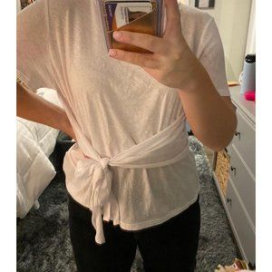 Tie in Front White Top